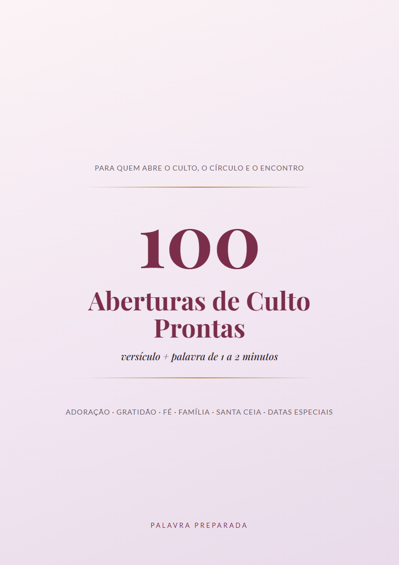 Capa das 100 aberturas de culto